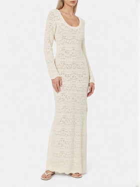 Cream Belly knitted midi dress