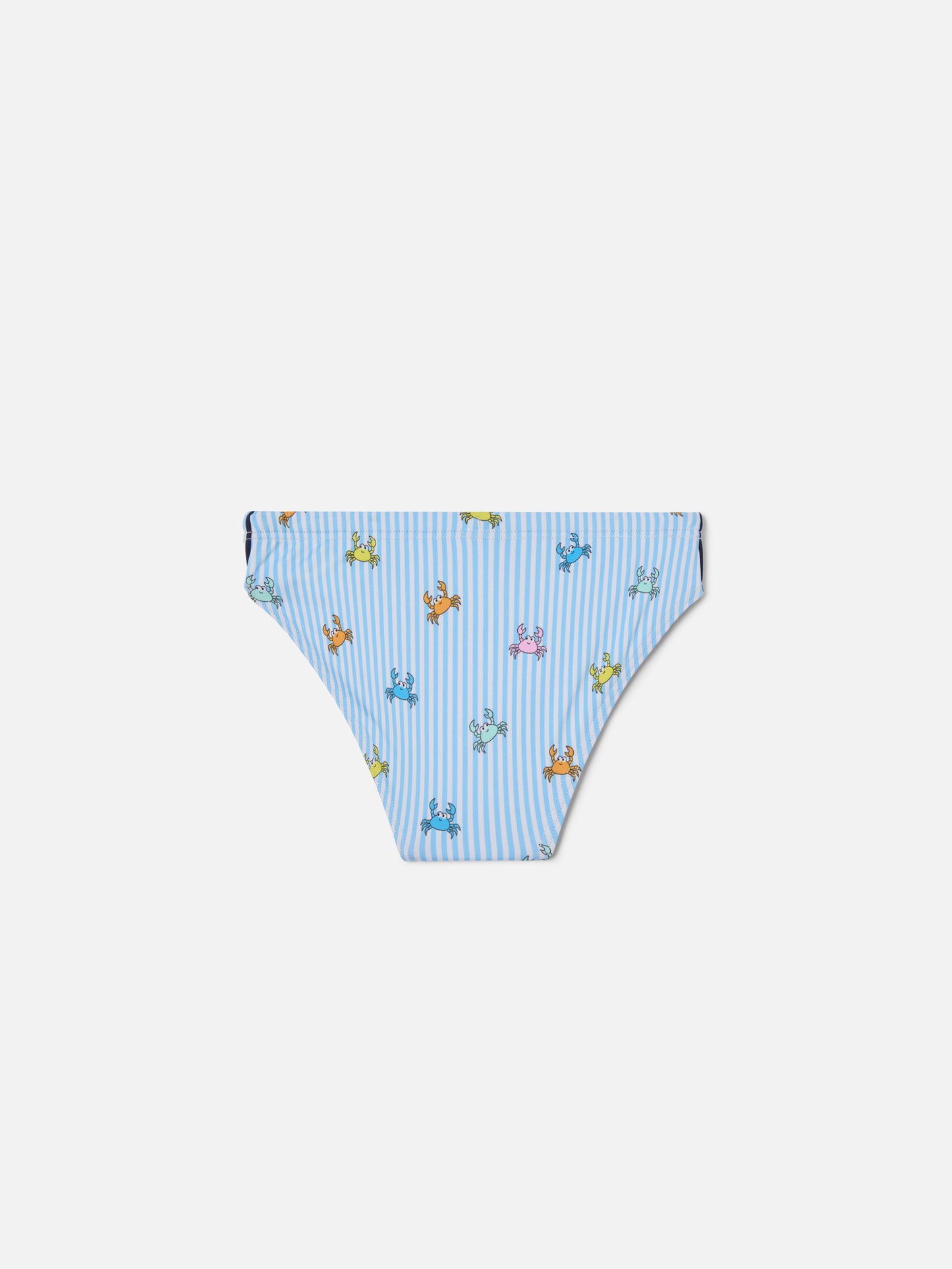 Billy striped swim briefs with all-over crab print