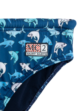 Jungen Badeslip Billy mit Hai-Print