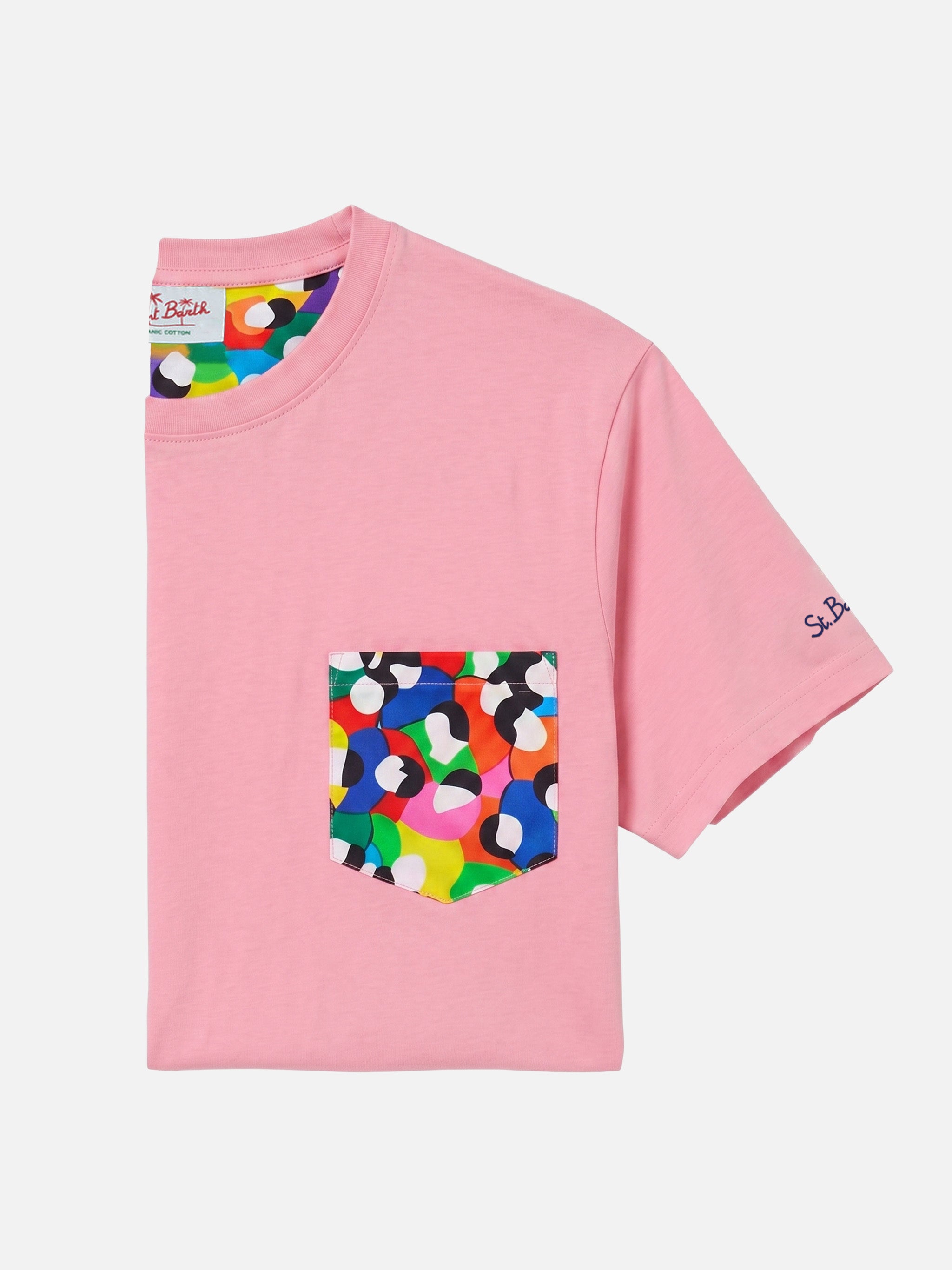 Pink Blanche t-shirt with multicolor printed pocket | Special Edition ...