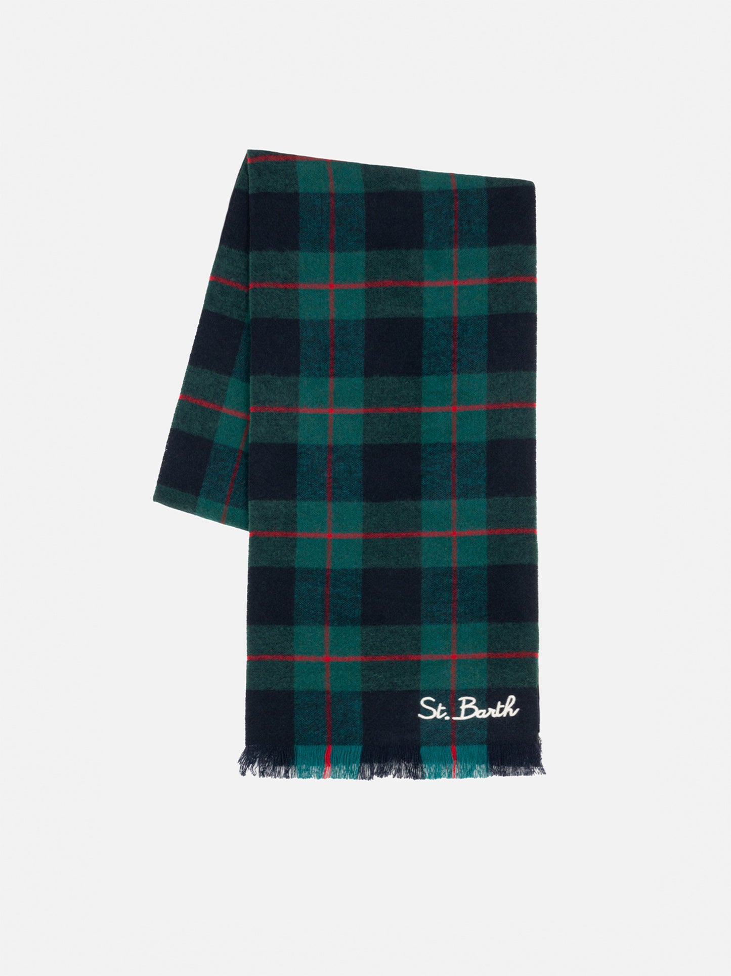 Sciarpa Blanket con motivo tartan e ricamo St. Barth
