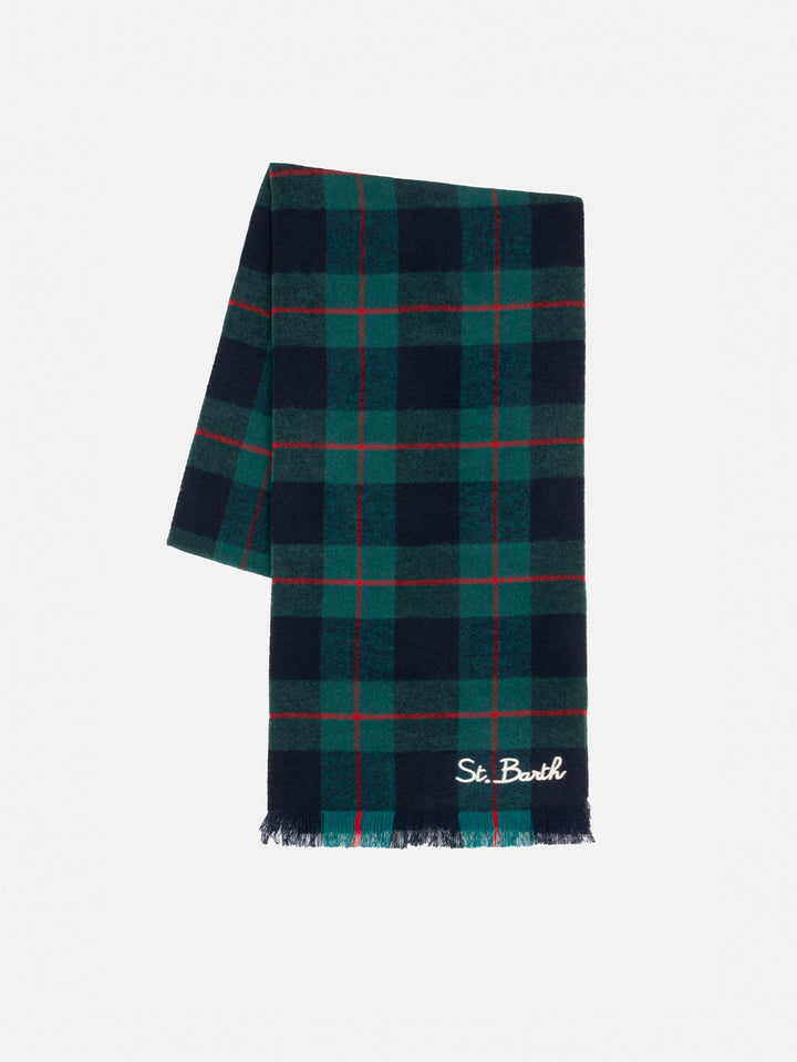 Sciarpa Blanket con motivo tartan e ricamo St. Barth