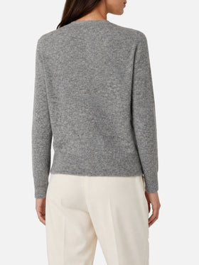Cardigan Bellamy in maglia con strass grigio