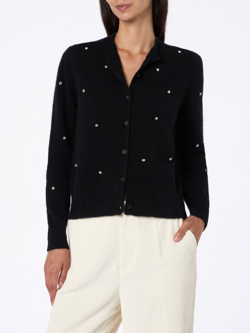 Cardigan da donna nero Bellamy strass