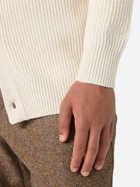 White pure-wool cardigan Bolton