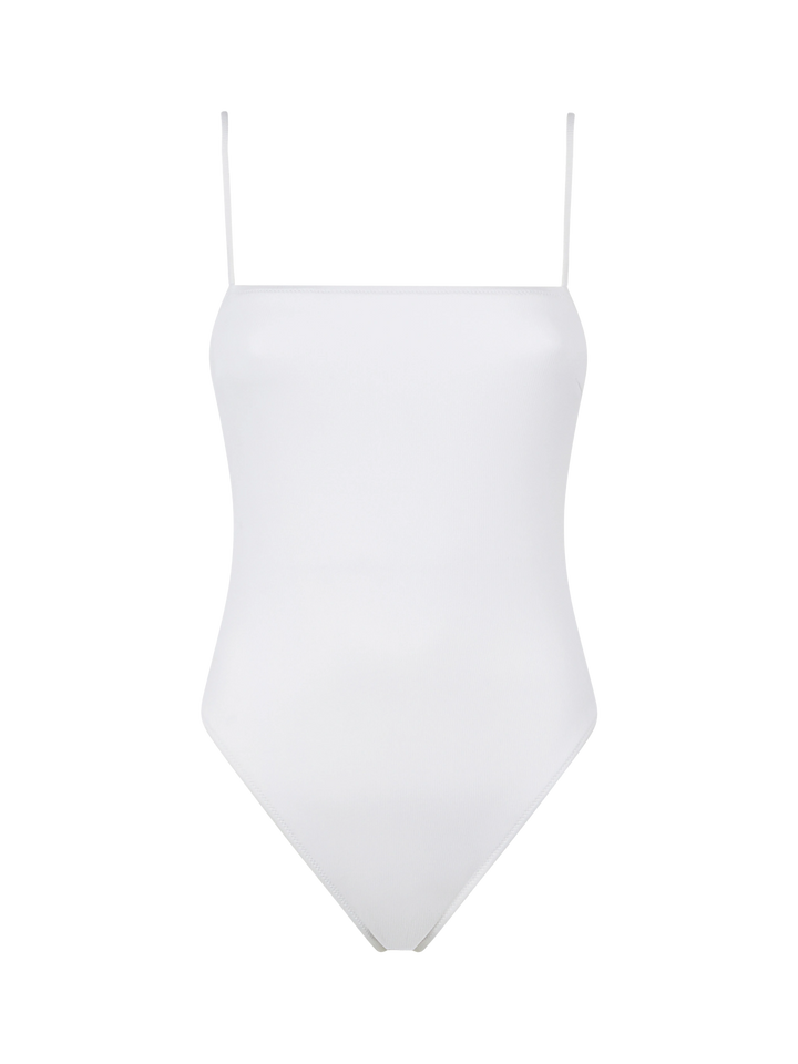 Costume intero da donna a costine bianco