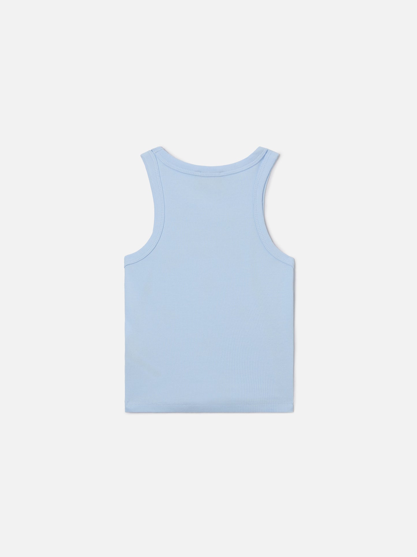 Blue Jr Tank-Top in light blue with St. Barth is sweet embroidery and strawberries