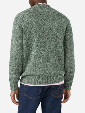 Pull col rond en laine Blunt verte avec maille moulinée 