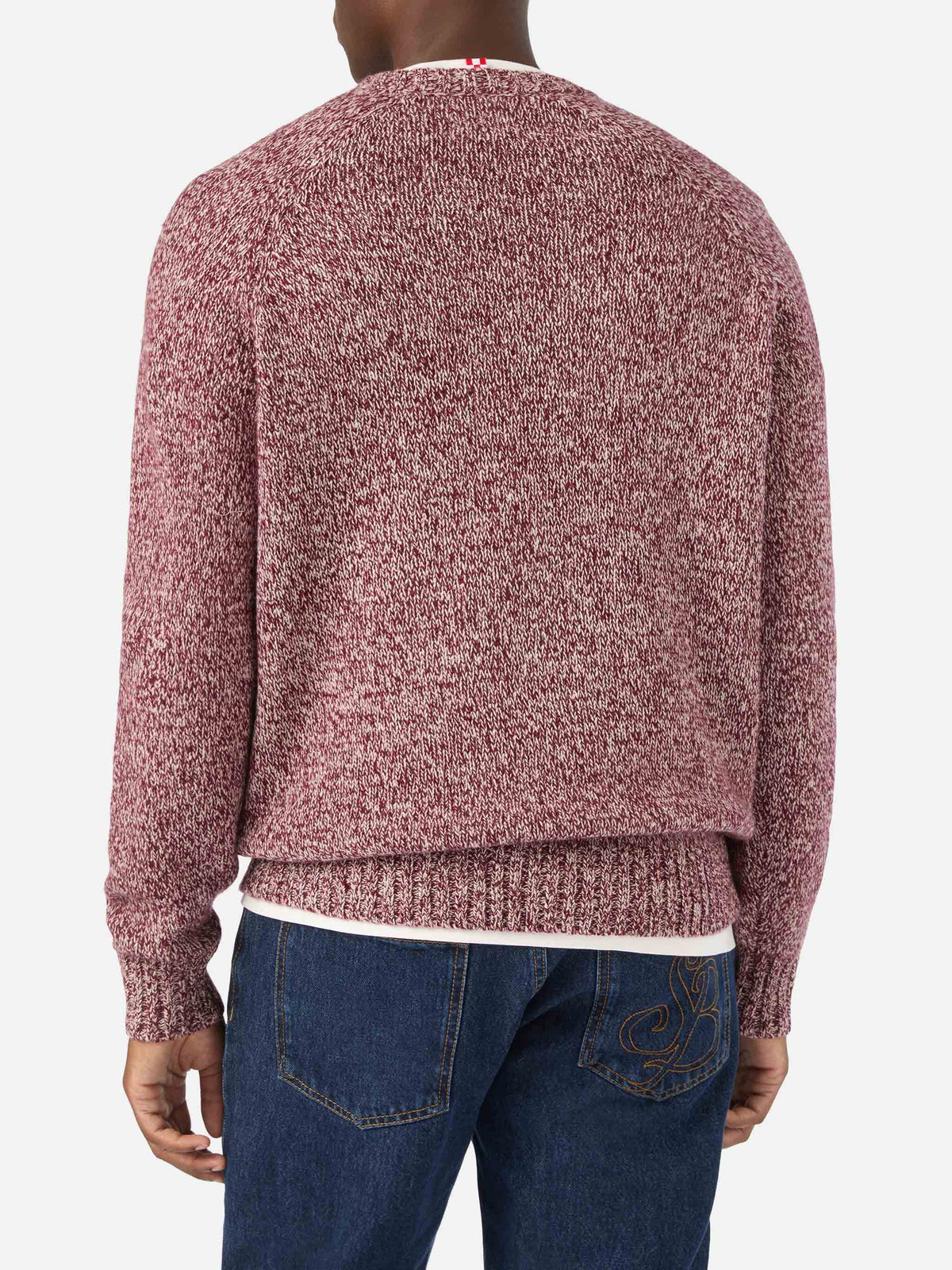Red Blunt wool crewneck with mouliné knit