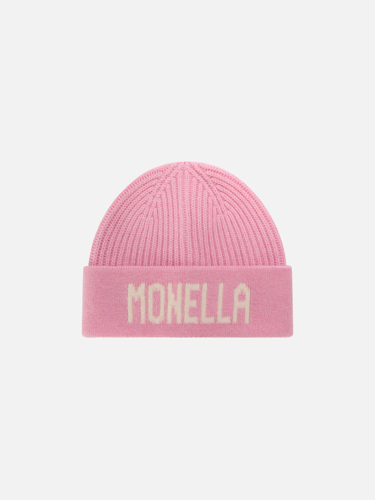 Gorro beanie Benjie rosa con lettering Monella 