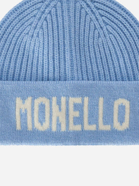 Gorro beanie Benjie Light blue con lettering Monello 