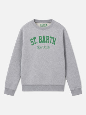 Felpa Bobby grigio chiaro melange con logo St. Barth Sport Club