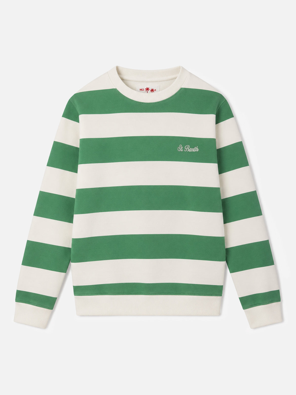 Sudadera de niño a rayas Bobby con bordado St. Barth 