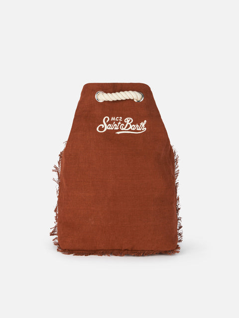 Brown boat linen backpack - MC2 Saint Barth