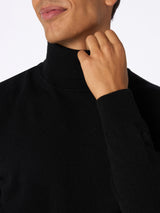 Maglione dolcevita in misto cashmere nero da uomo Bond