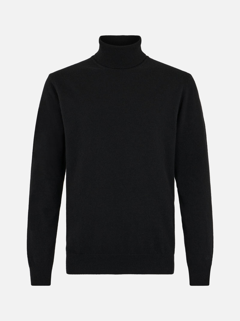 Maglione dolcevita in misto cashmere nero da uomo Bond