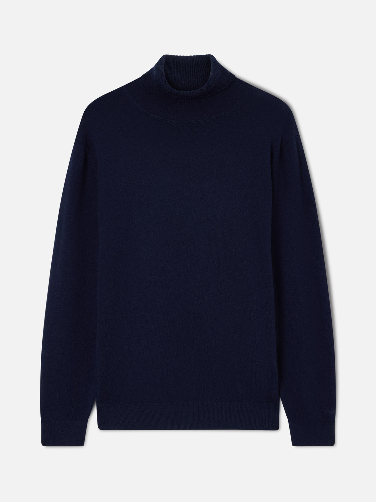 Maglia a collo alto Bond blu navy in misto lana merino e cashmere