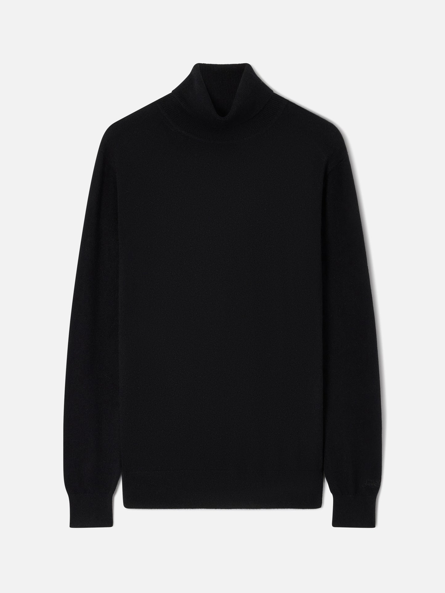 Schwarzer Kaschmir-Bond mit Funnel-Neck 