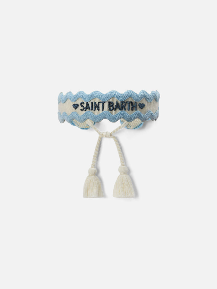 Fabric bracelet with Saint Barth embroidery