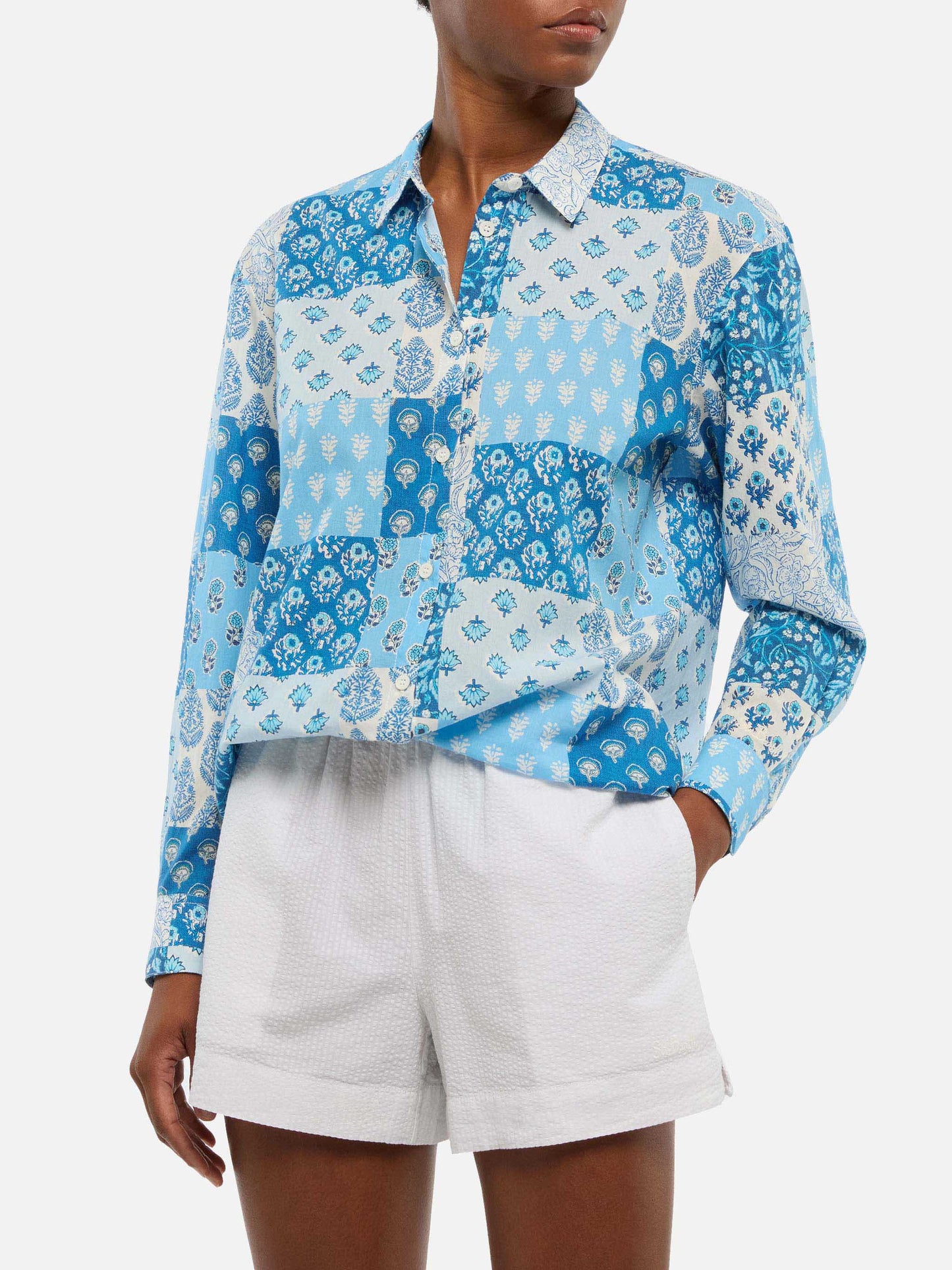 Brigitte camicia in cotone con stampa floreale