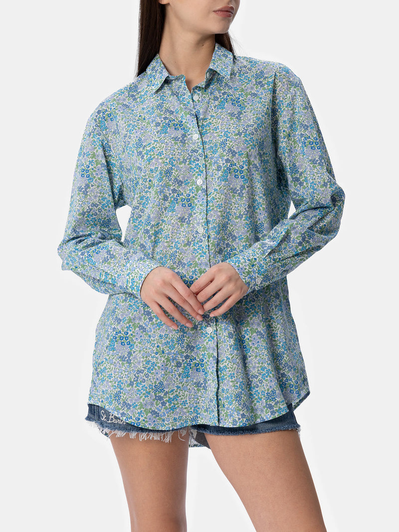 Woman cotton shirt Brigitte with Joanna Luise print | MADE WITH LIBERTY FABRIC