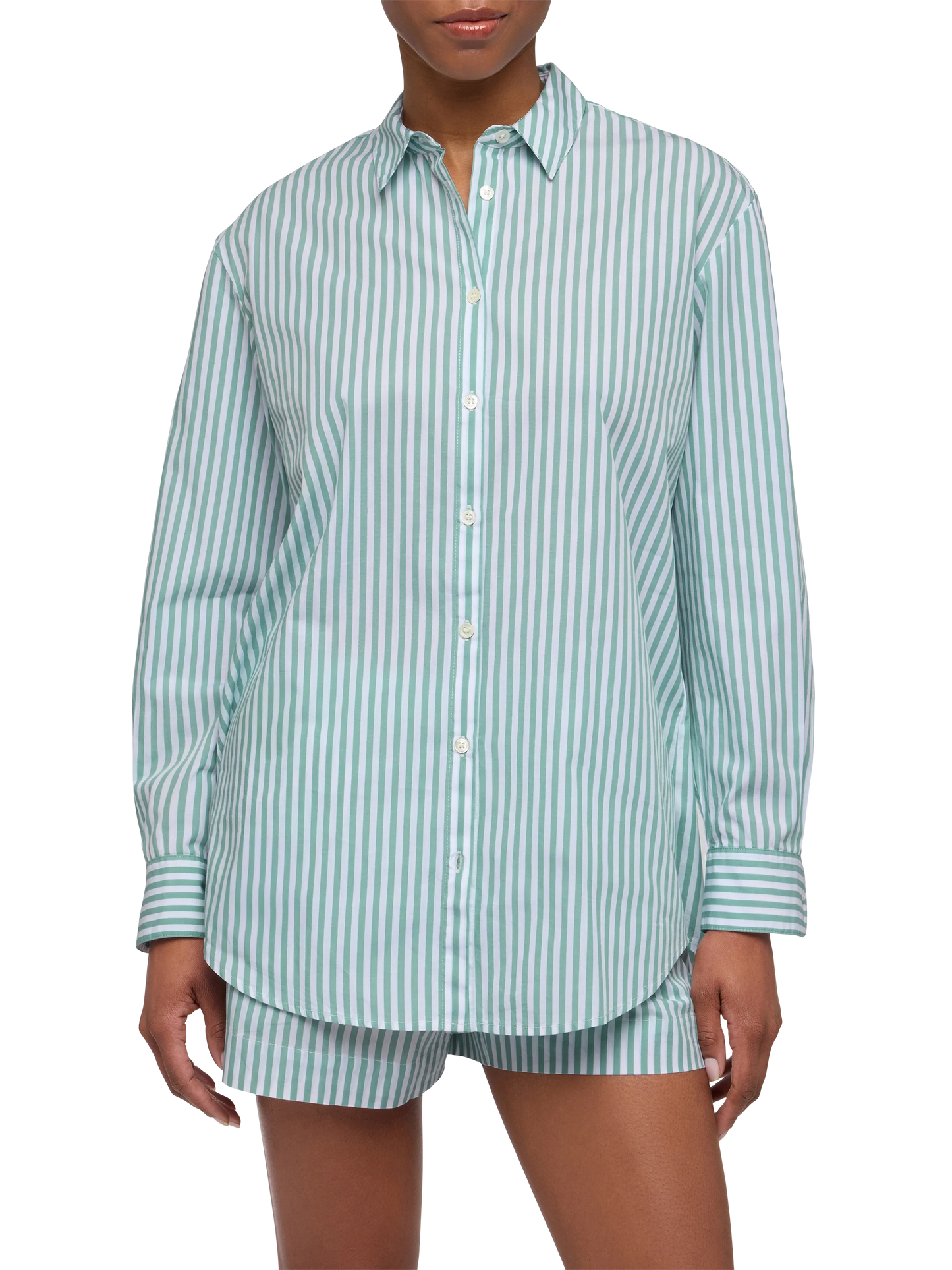 Brigitte camicia in cotone a righe con ricamo Saint Barth Beach Club