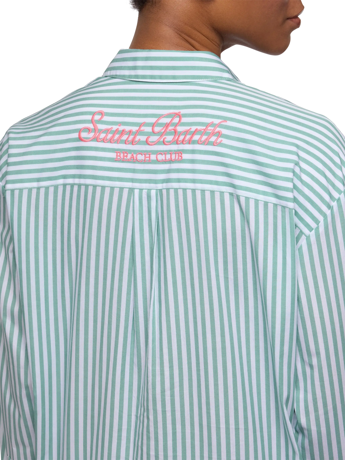 Brigitte camicia in cotone a righe con ricamo Saint Barth Beach Club