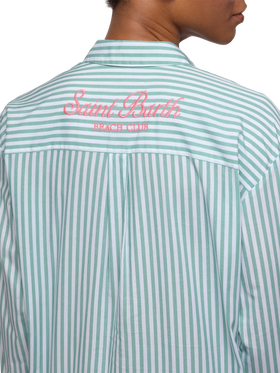 Brigitte camicia in cotone a righe con ricamo Saint Barth Beach Club