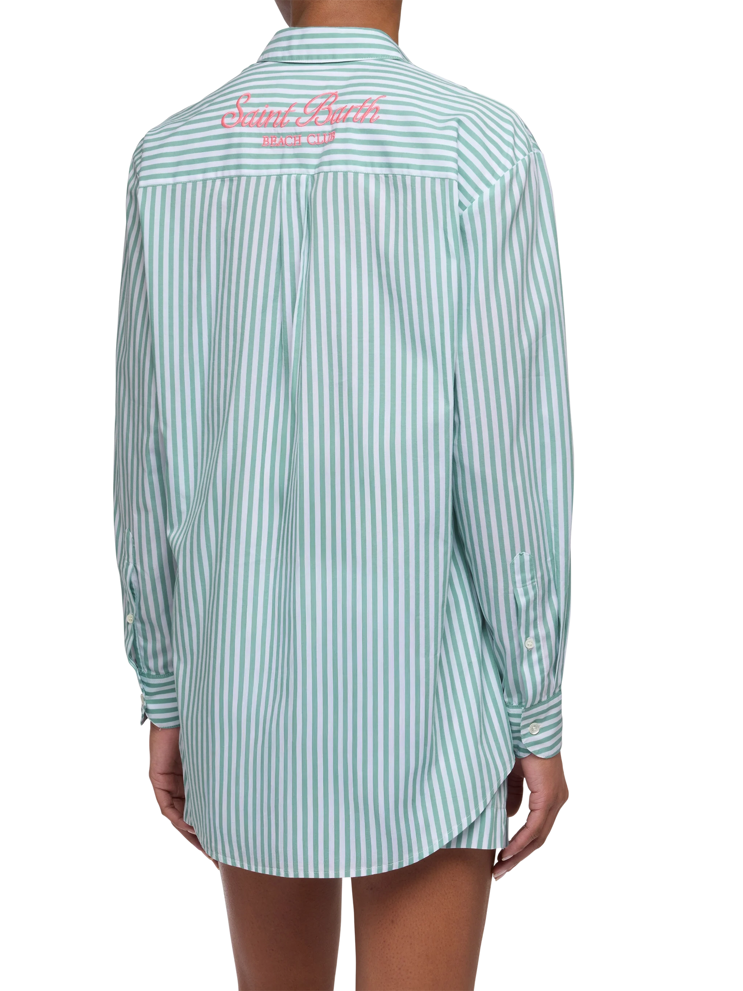 Brigitte camicia in cotone a righe con ricamo Saint Barth Beach Club