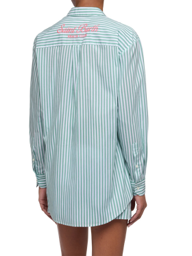 Brigitte camicia in cotone a righe con ricamo Saint Barth Beach Club