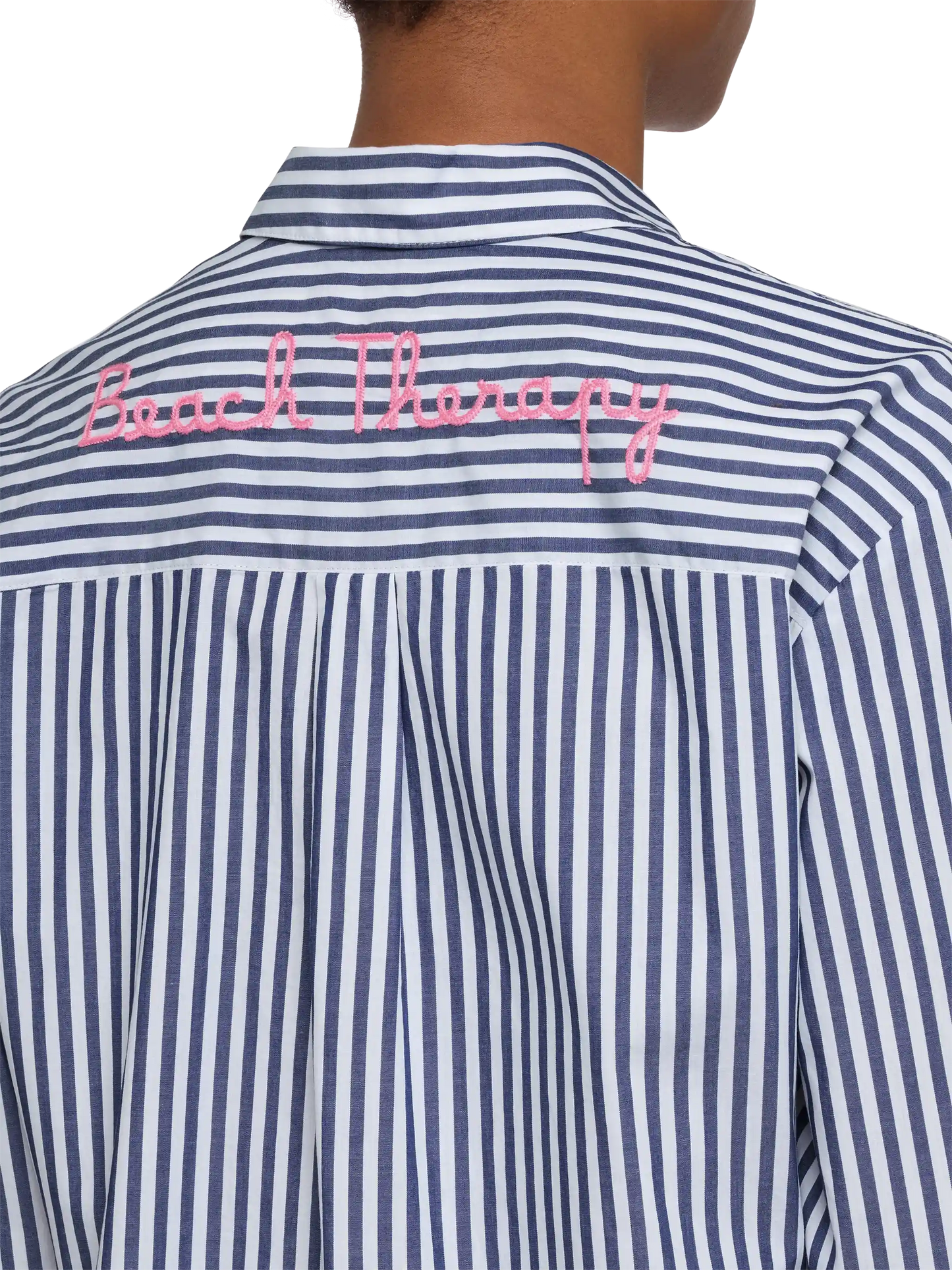 Brigitte camicia in cotone a righe con ricamo Saint Barth Beach Club