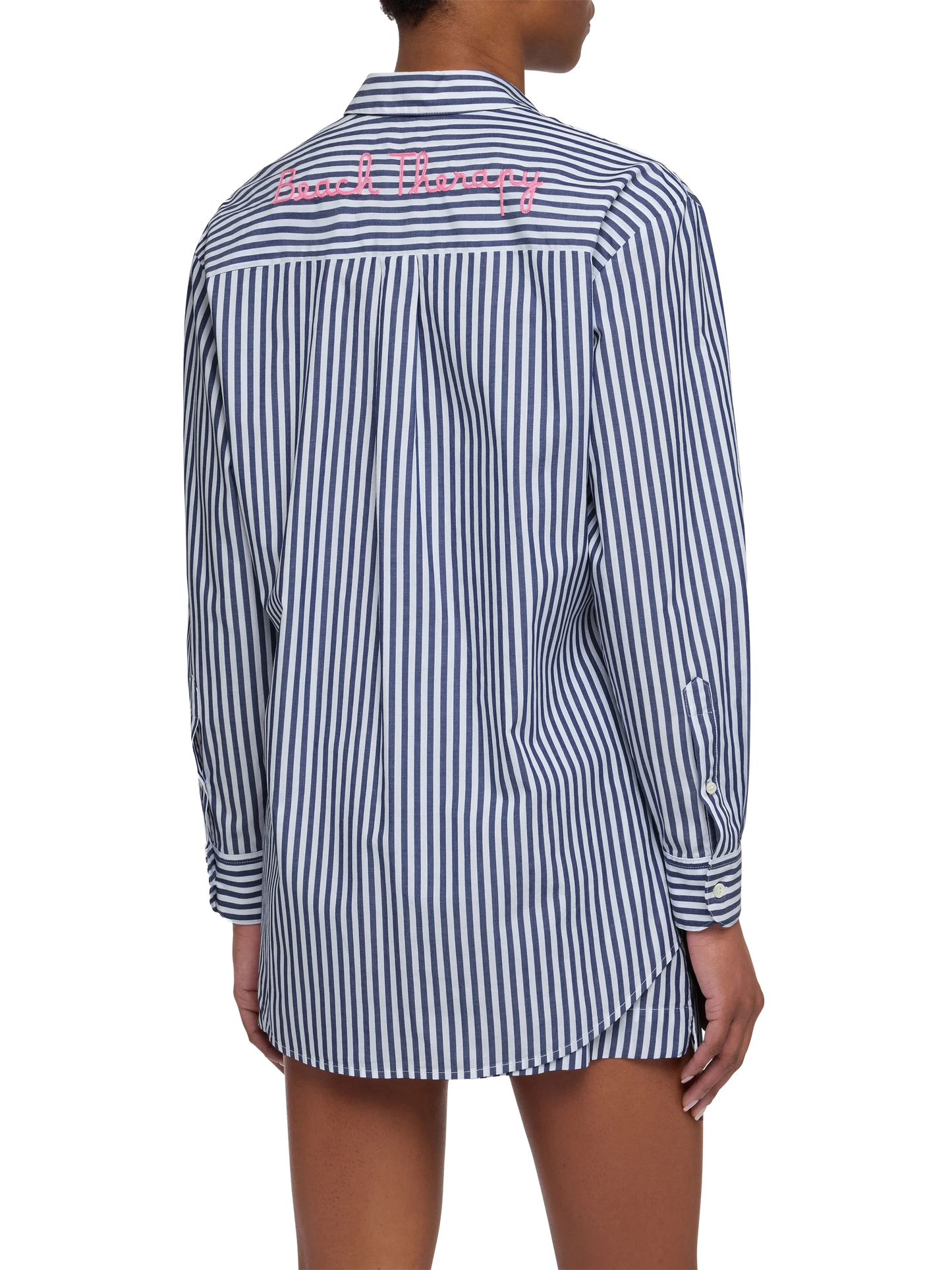 Brigitte camicia in cotone a righe con ricamo Saint Barth Beach Club