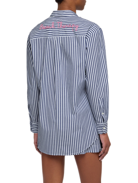 Brigitte camicia in cotone a righe con ricamo Saint Barth Beach Club