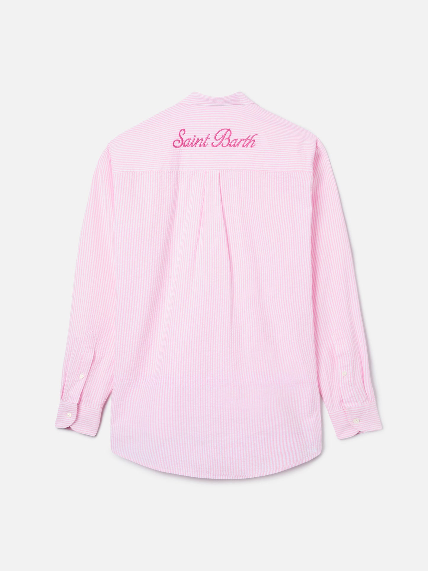 Brigitte seersucker shirt with pink stripes