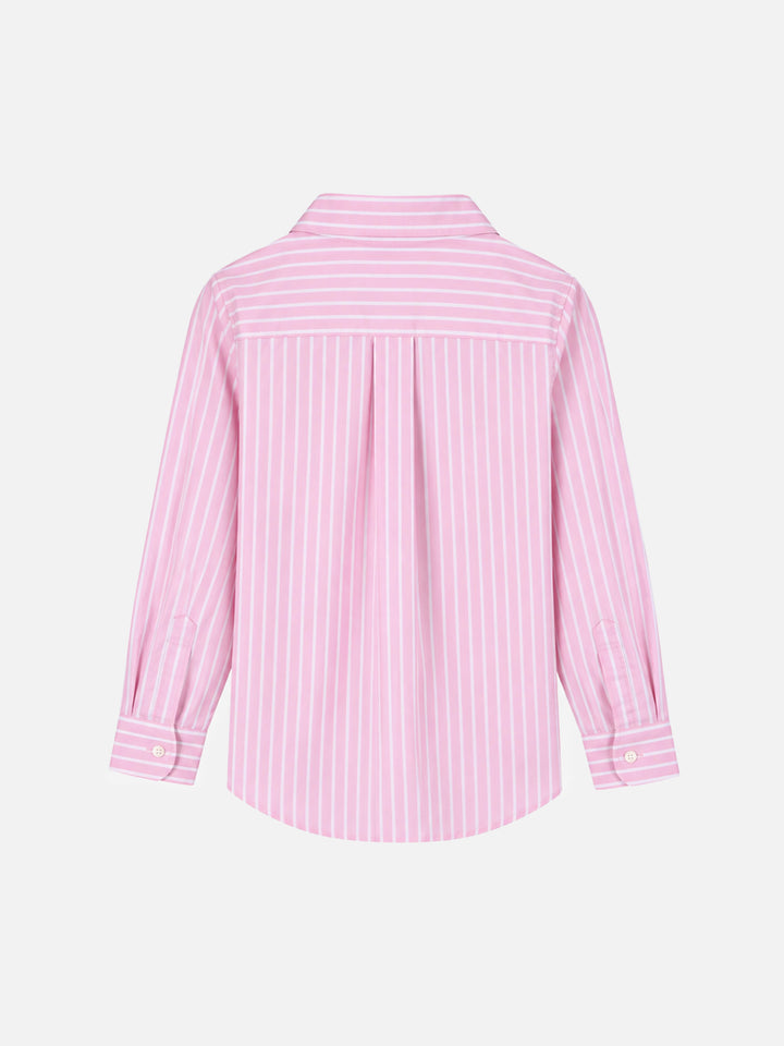 Camicia Mini Brigitte a righe rosa e bianche