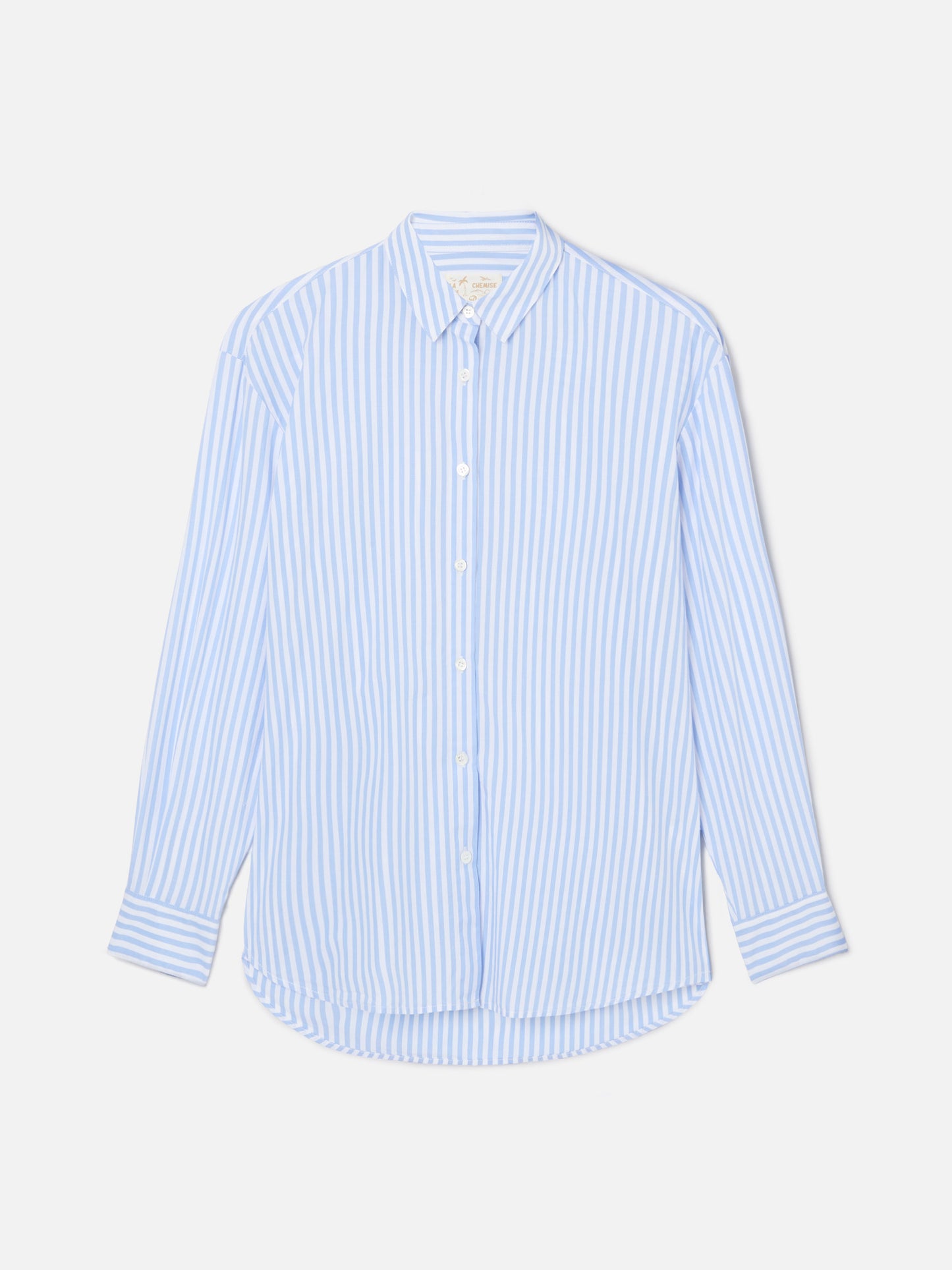 Brigitte light blue striped shirt with Snoopy print | Special Edition