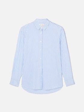 Brigitte light blue striped shirt with Snoopy print | Special Edition