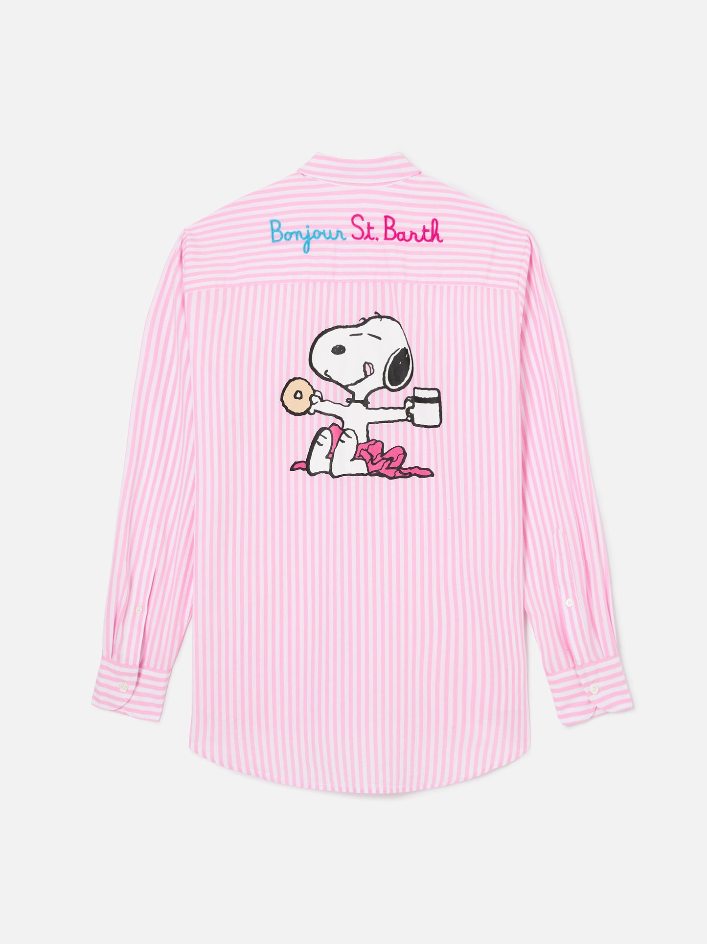 Brigitte pink striped shirt with Snoopy print | Special Edition