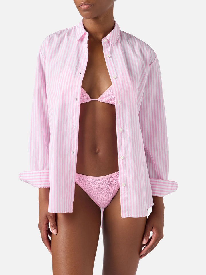 Brigitte pink striped shirt with Snoopy print | Special Edition