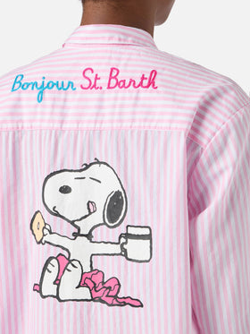 Camicia Brigitte a righe rosa con stampa Snoopy | Special Edition