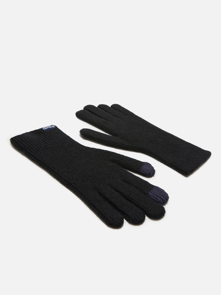 Brixton ribbed stretch cashmere-blend gloves in black