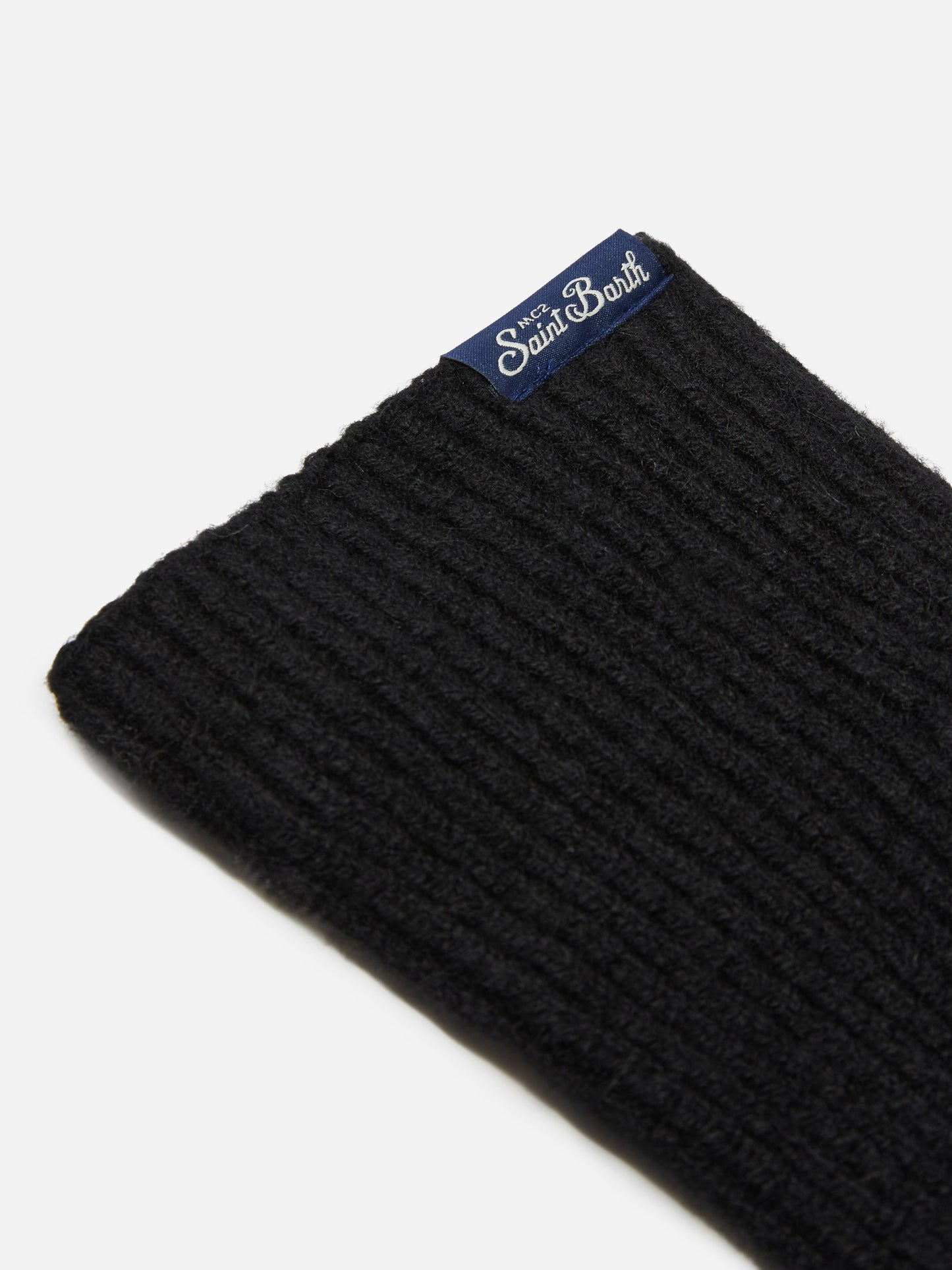 Brixton ribbed stretch cashmere-blend gloves in black