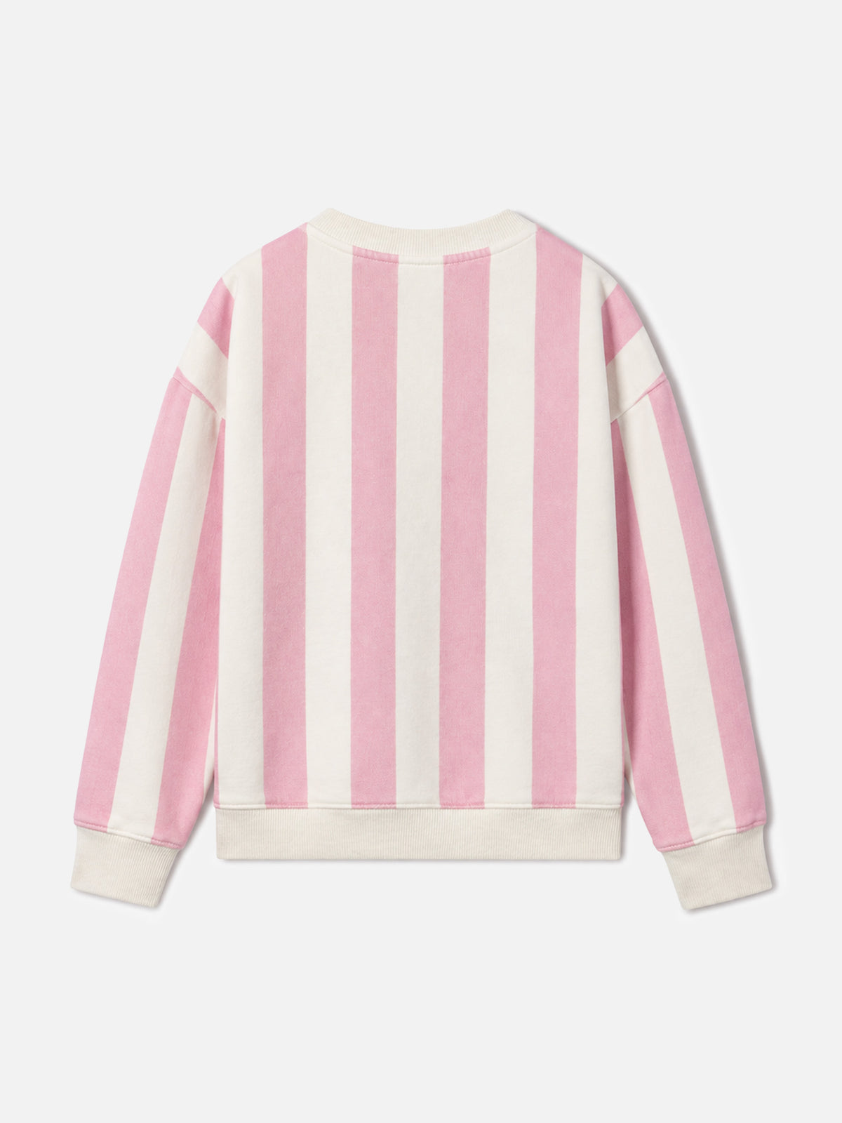 White and pink Briony sweatshirt with striped print