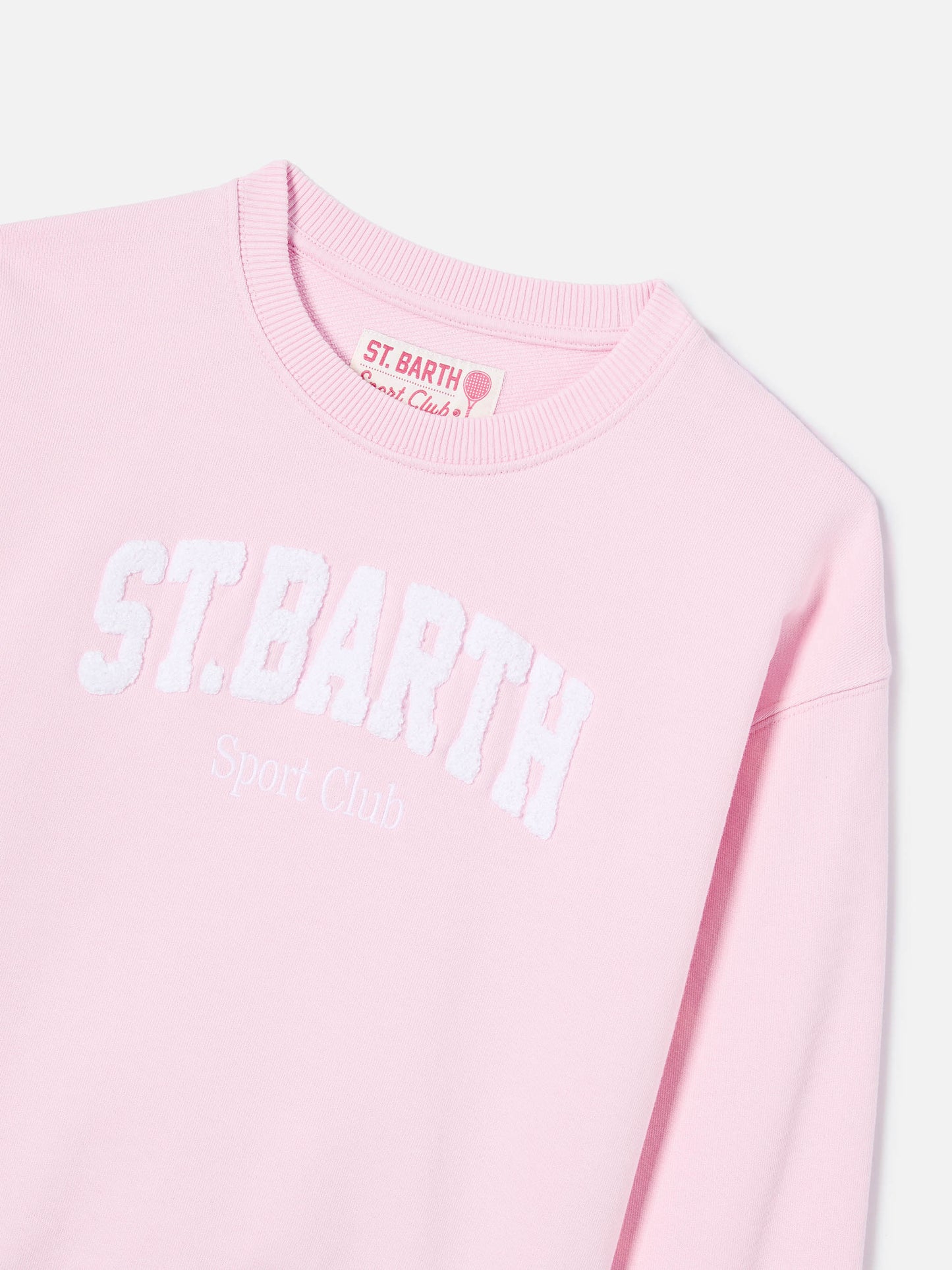 Briony Crewneck Sweatshirt in pink with terry-effect logo