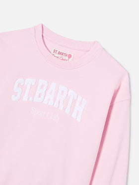 Briony Crewneck Sweatshirt in pink with terry-effect logo