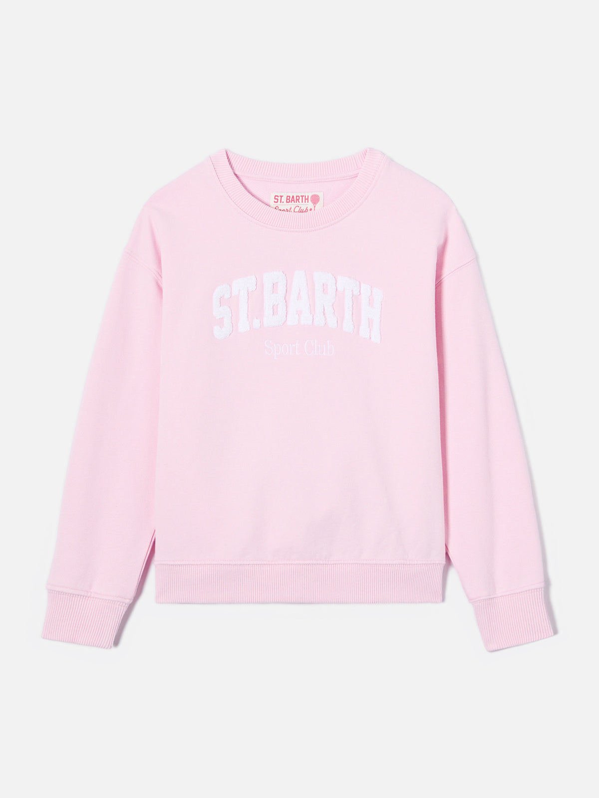 Briony Rundhals-Sweatshirt in Rosa mit Logo in Frottee-Optik 