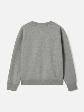 Graues Sweatshirt aus Briony Baumwollmix mit Birichina-Flockprint 