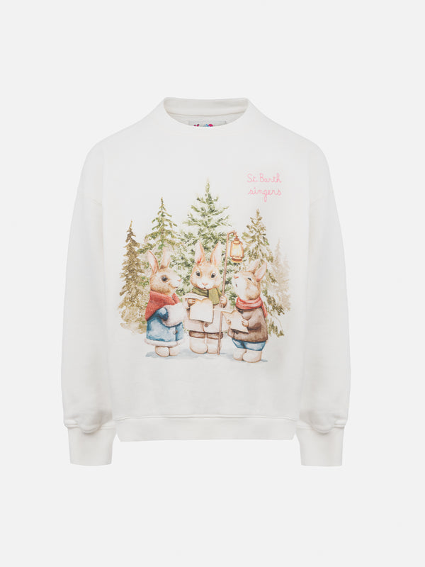 Mädchen Rundhals-Sweatshirt Briony mit Hasen-Print und Stickerei