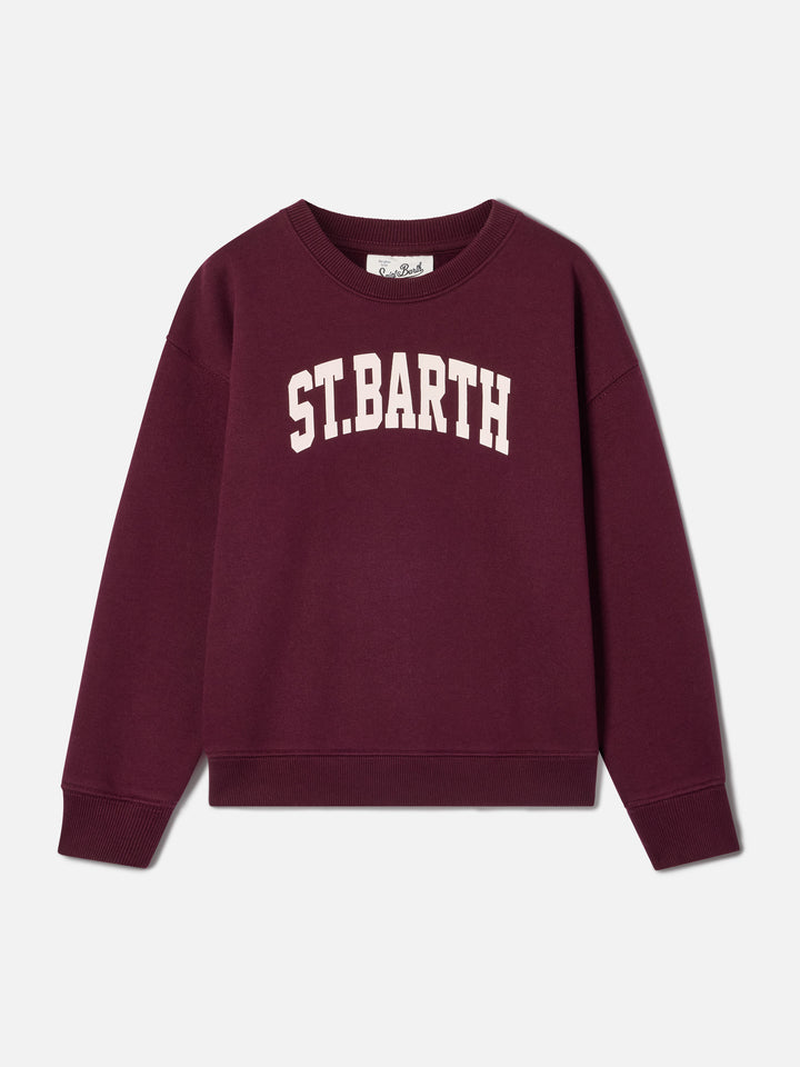 Felpa Briony bordeaux in misto cotone con stampa St. Barth