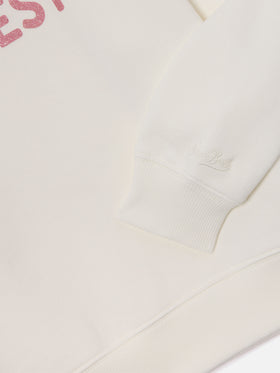 Felpa Briony bianca in misto cotone con stampa glitter Simply The Best
